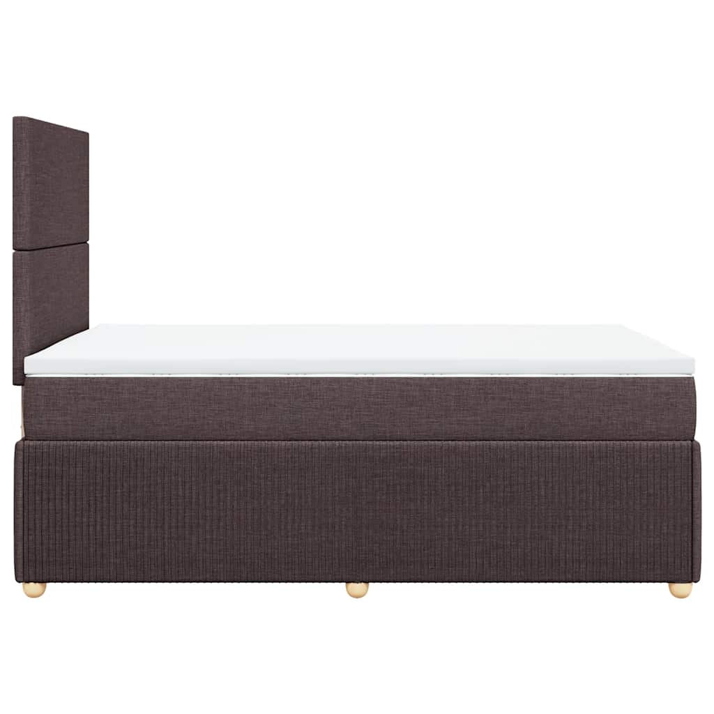 Box Spring Bed with Mattress Dark Brown 120 X 200 Cm Fabric