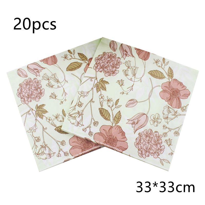20 Stück bedruckte Servietten Papier Decoupage Taschentücher Blumen Hochzeit Geburtstag DIY Dekoration Schreibtisch Dekoration Servietten