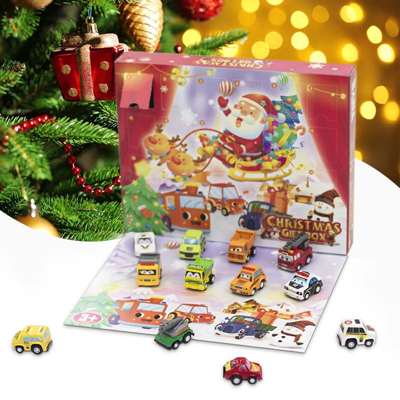 Advent Calendar Christmas Boxs 24 Days Car Set Kids Early Education Gift Toys