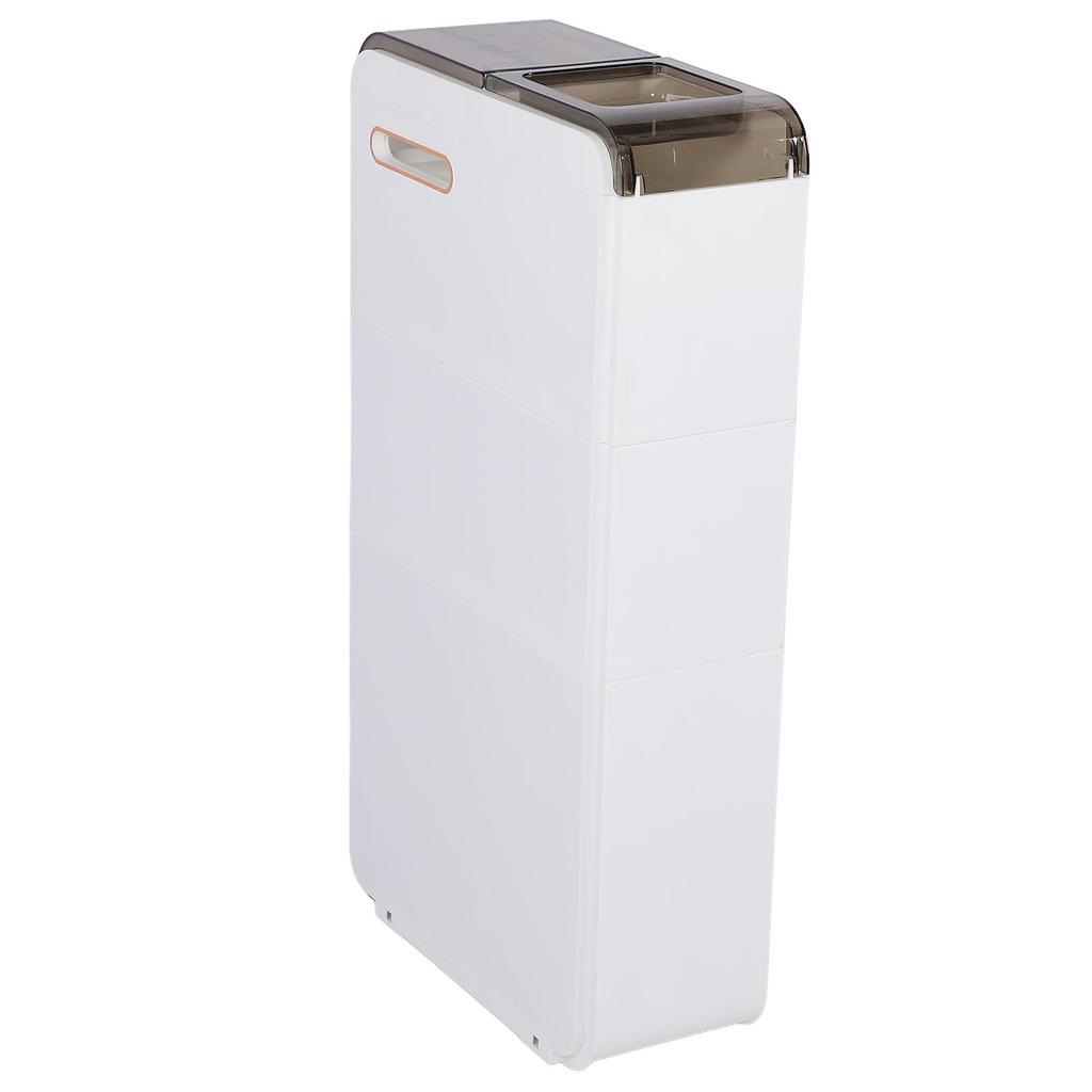 Narrow Slim Cabinet with Rolling Wheels Storage Floor Cabinet Side for Home Bathroom Living Room