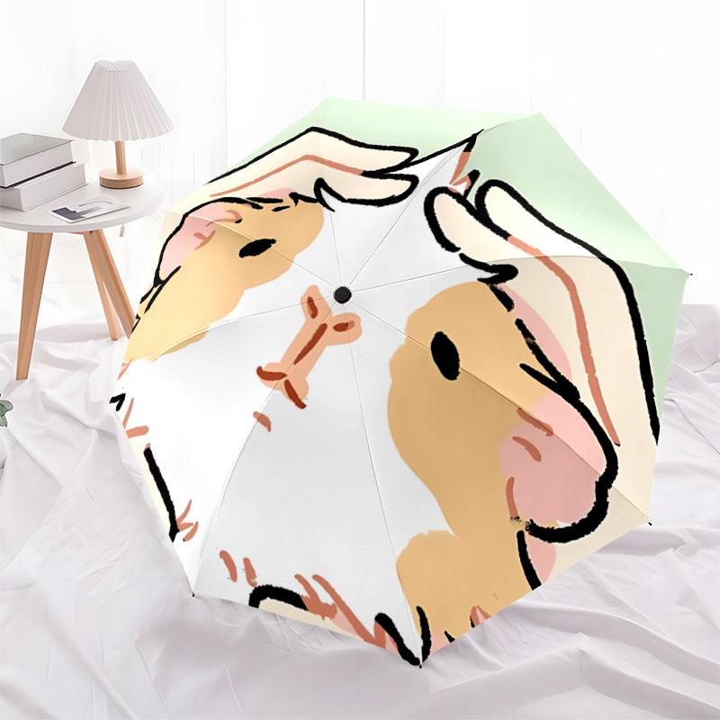 1pc Guinea Pig Automatic Opening/Closing Umbrella with Operation & Windproof Canopy - Folding Design, Holiday Gift Yy260225113
