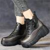 Fashion GKTINOO Ankle Women Boots Zip Winter 2024 New Women Shoes Genuine Leather Round Toe Handmade Retro Concise Platform Boots