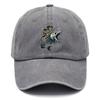 Retro SkullThemed Baseball Cap Featuring a Skeleton on a Bass Adjustable And Washable with a Worn Look Lightweight Trucker St