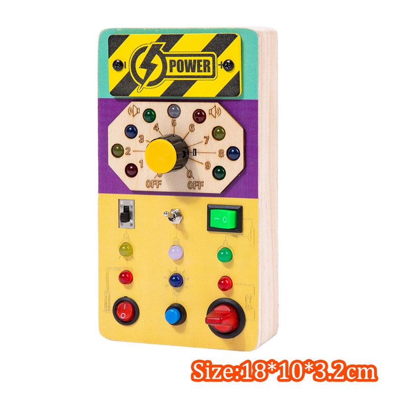 2 in 1 Montessori Busy Board Light Switch Games Toddlers Sensory Manipulation Board Parish Learning Activity Wooden Children Toy