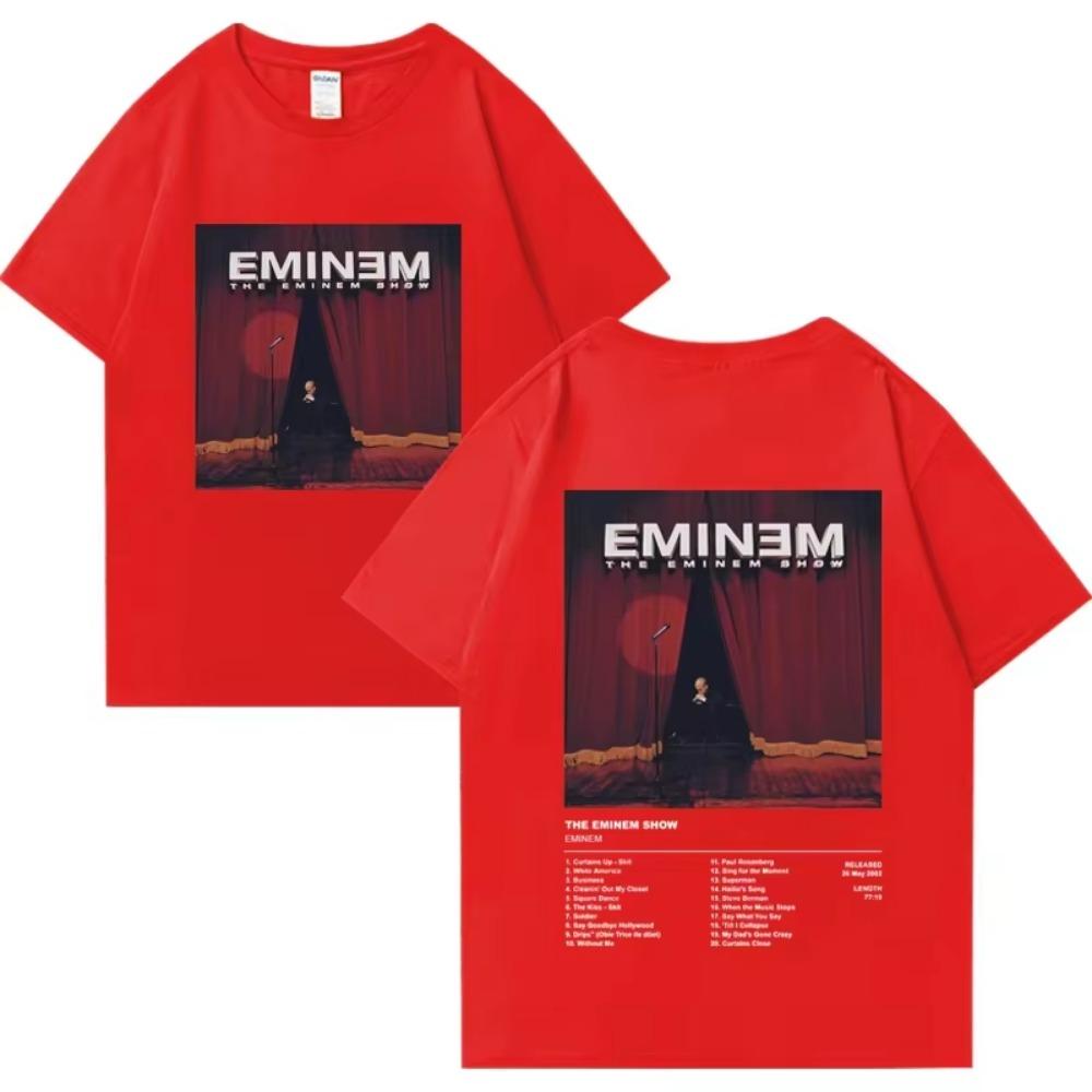 Tricou Unisex de Vară cu Mânecă Scurtă cu Imprimeu Album Hip Hop Rapper Eminem Bărbați Femei Vintage Supradimensionat Streetwear Topuri