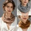 French Style Magnetic Buckle Scarf Magnet Clasp Silk Scarf Elegant Neck Scarf  Autumn