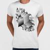 Abstract 3D Linear striped Dimensional Retro Style graphic element Tshirt