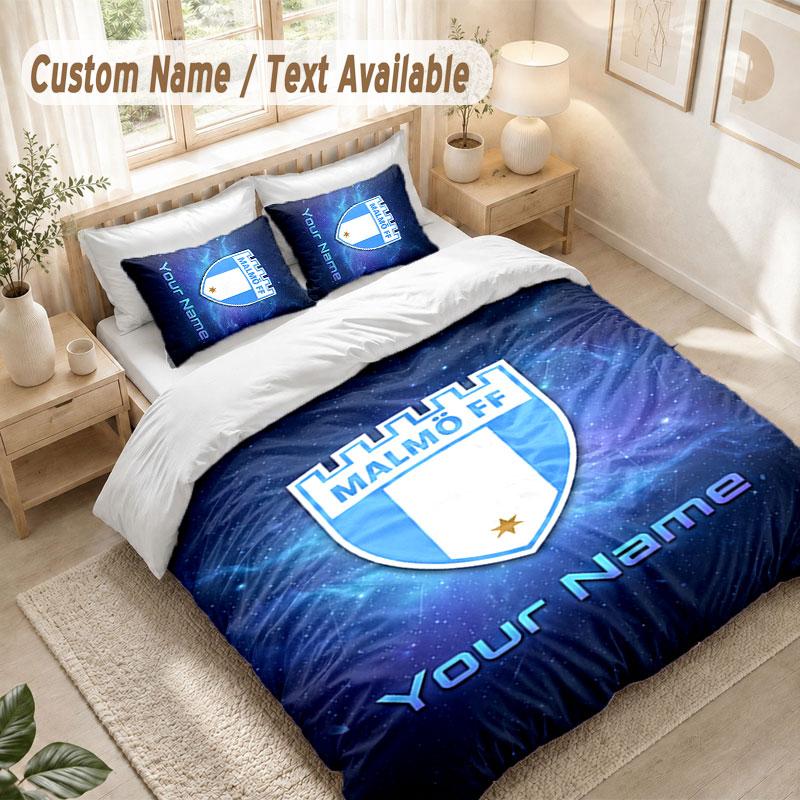 Custom Name Bedding Set 3 PiecesMalmö FF Print Duvet Cover + 2 Pillowcases Soft Bed Decor