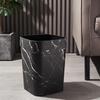 Black Marble Pattern Trash Can for Home - Living Room, Kitchen, Bathroom