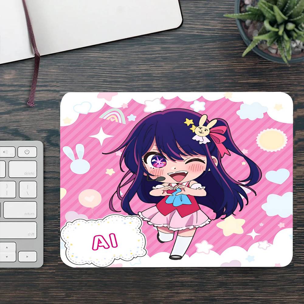 Anime Oshi No Ko Ai Hoshino Mousepad Small LockEdge Mouse Pad For Gamers Computer Desk Pad Rectangular Anti-slip Rubber