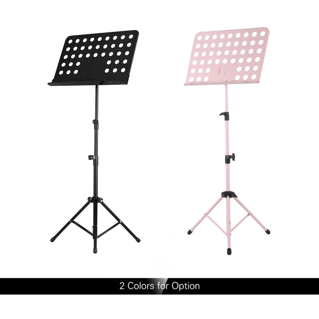 Portable Metal Music Stand Detachable Musical Instruments for Piano Violin Guitar Sheet Music Accessaries Black/Pink