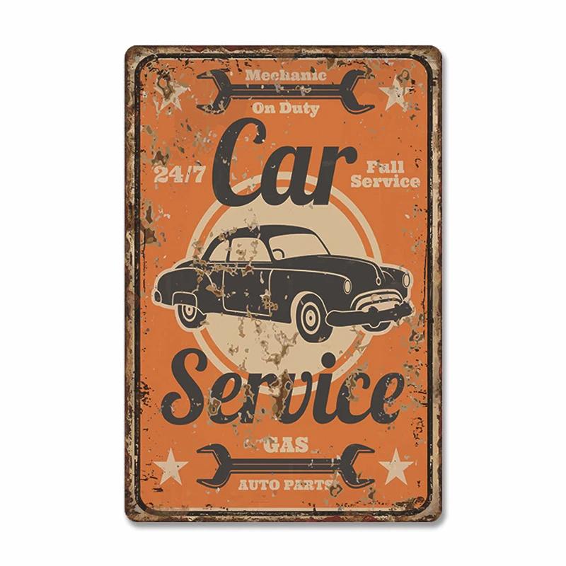 Classic Garage Poster Vintage Metal Sign Car Service Metal Tin Signs Retro Plaque Garage Tool Shop Wall Art Decor