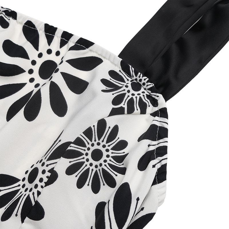 2026 Retro-Blumenmuster Träger-Sonnenkleid: Schmal geschnittener Ethno-Stil mit offenem Rücken für Damen