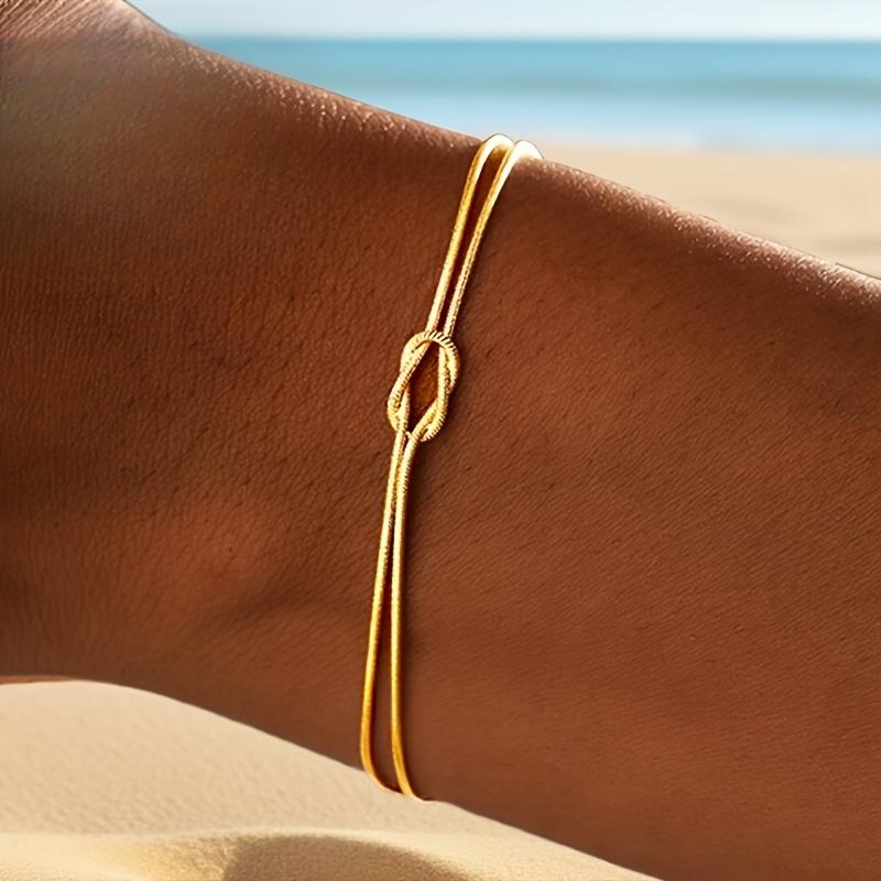 Women s 18K Gold-Plated Stainless Steel Bracelet, Cute Tennis Bracelet, Exquisite Stainless Steel Jewelry for Women