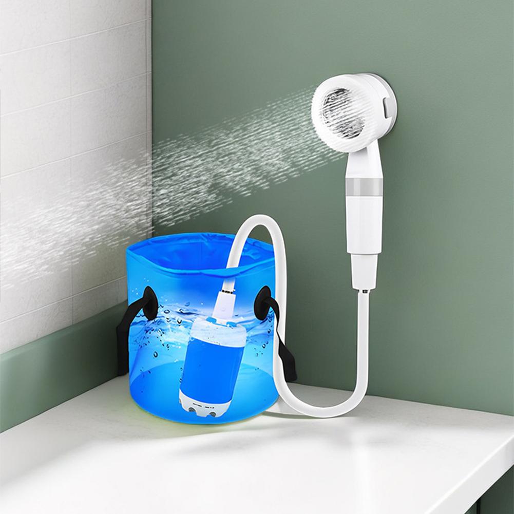 Camping Shower Pump Rechargeable Electric Shower Pump Portable Outdoor Shower Head Sprayer for Camping Car Washing Gardening