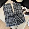 Unisex Plaid Fleece Pants: Brushed Velvet, Elastic Waist, Loose Fit, Versatile, Contrasting Colors