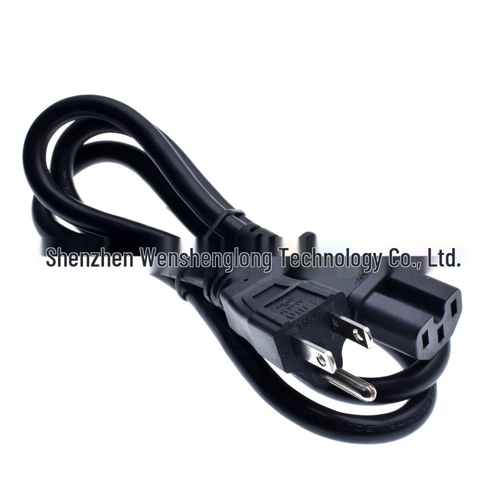 1m US 3-Prong Male to C15 Female Adapter, Grooved, Pure Copper Core 0.824 sq mm, US Standard