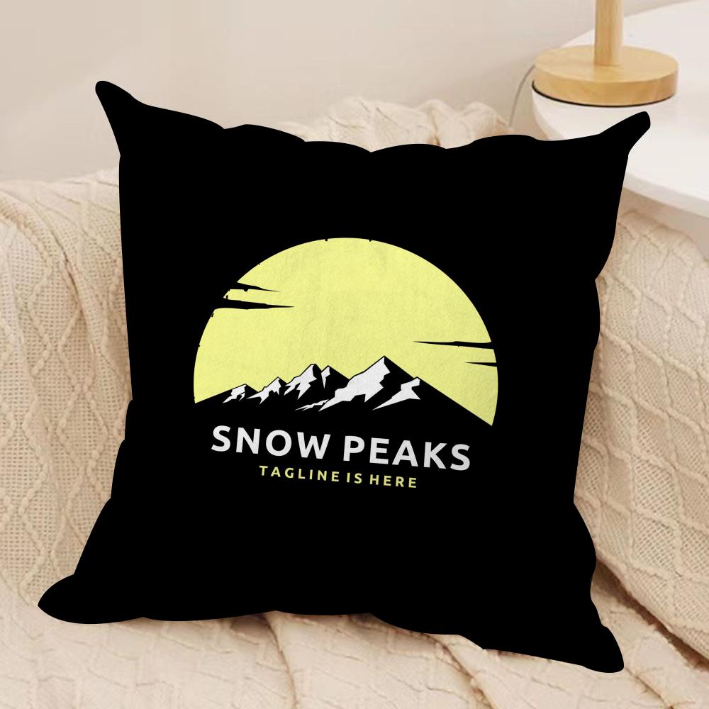 Outdoor SSnows Peak Cushion Cover Soft Plush Fabric DoubleSided Printed Sofa Cushion Cover for All Seasons Home Decor Gift