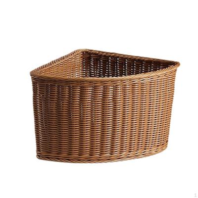 Eckkorb Rattan-Optik Bauernhaus Multifunktional Wohnkultur Dreieckiger Organizer für Speisekammer