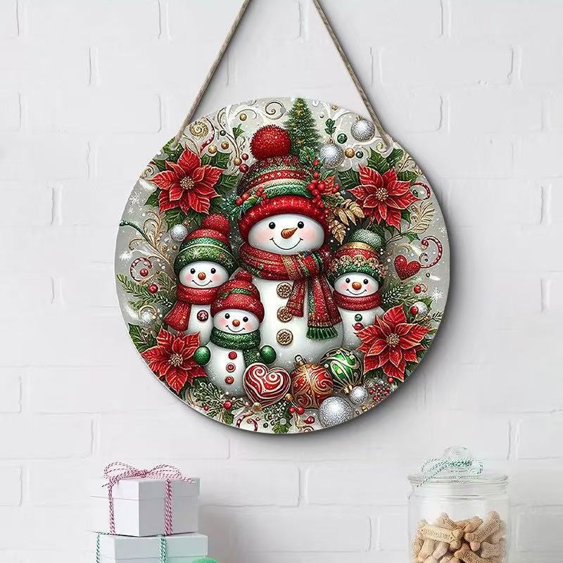 Christmas Decoration, Door Sign Hanging Ornament, Wooden Snowman Plaque Series, Wooden Craft, Festive Hanging Decor, Holiday Signage