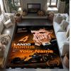 Lando Norris Crystal Velvet Rug, Custom Name Text Personalized Non‑Slip Floor Mat for Home Decor Gift