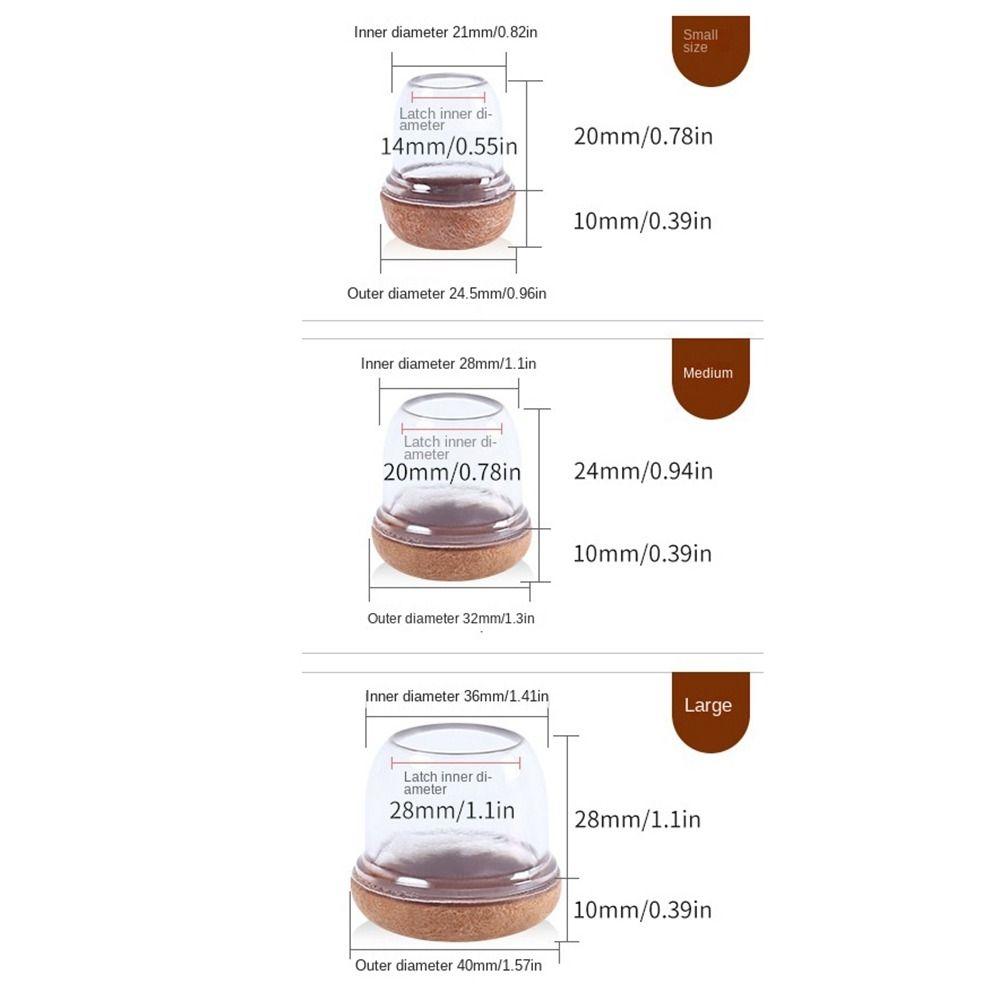 4 STÜCKE Neue TPE Tischbeinschutzhüllen Bodenschoner Filz Stuhlfußkappen Langlebige Runde Tischfußpolster Möbel