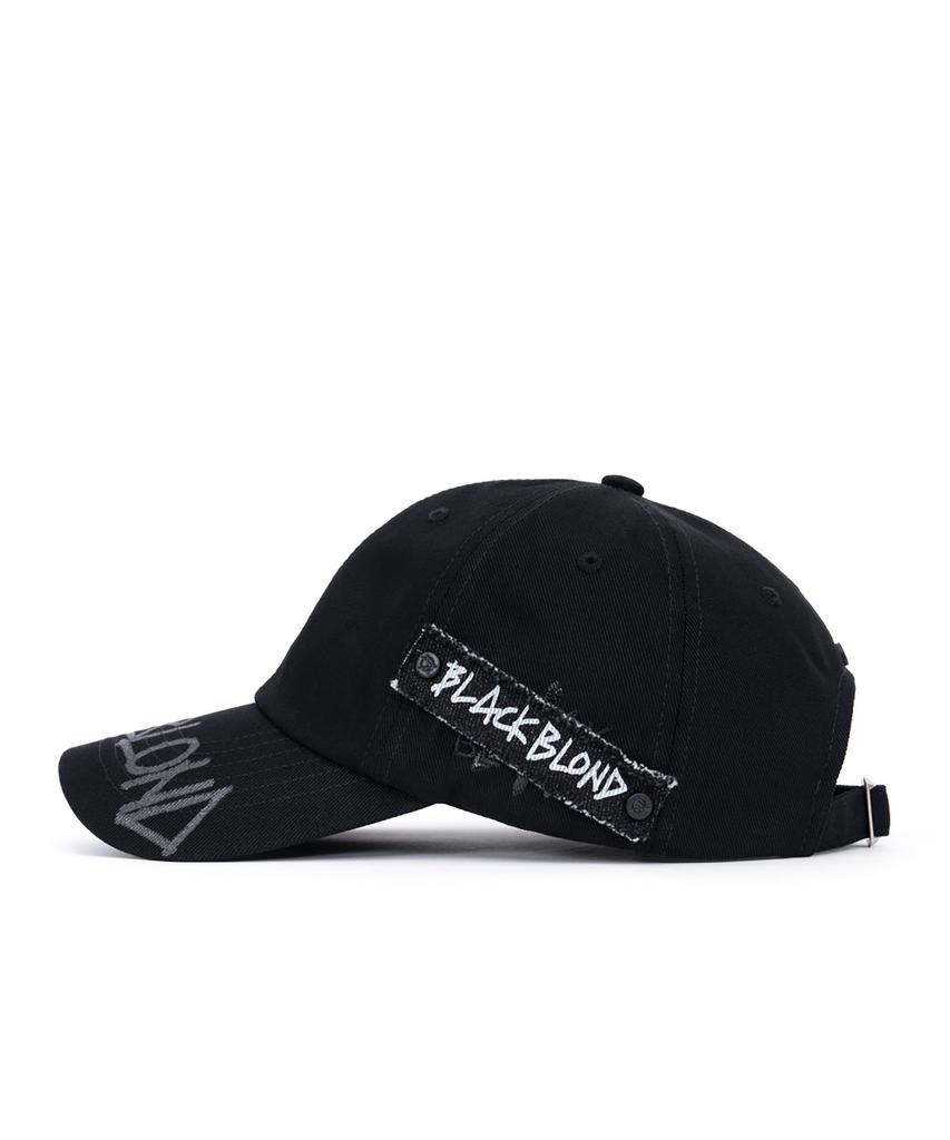 BLACKBLOND Vividi Side Patch Shadow Graffiti Logo Cap (Black)