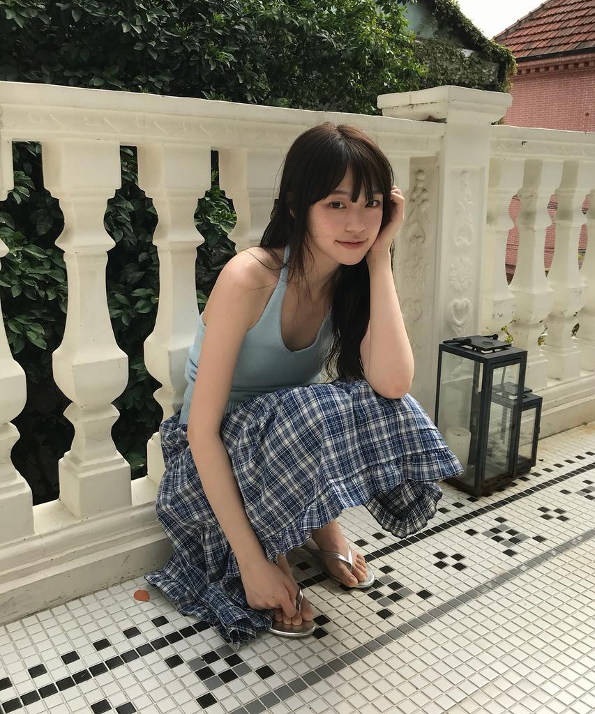 Letter From Moon Benny'S Tiered Midi Skirt (Blue)