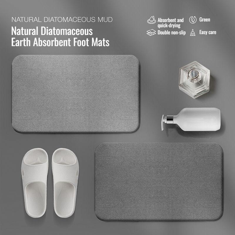 Diatomite foot mat hard mat diatomite hardboard bathroom floor mats bathroom absorbent non-slip mat quick-drying doormats