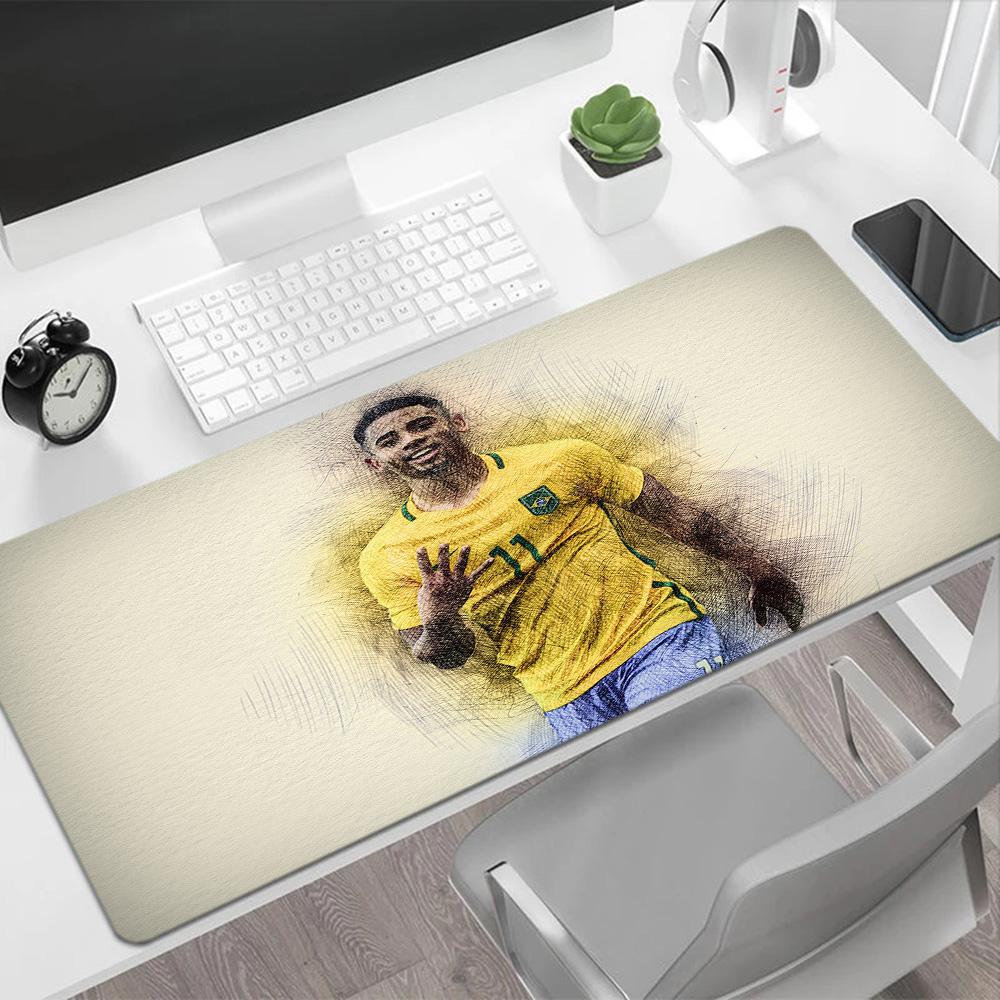 Soccer Player Blue Kit Large Mouse Pad Desk Mat Office Mouse Mats Non-Slip Rubber Base Office and Gaming Desk Decoration