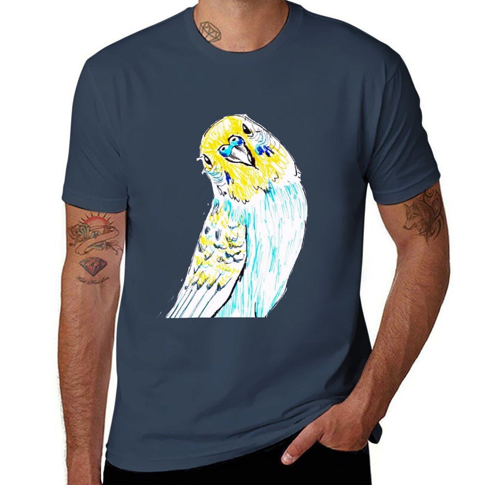 Budgie in Love TShirt AntiFade Casual Tee Shirt S