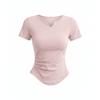 Small friendly yoga T-shirt women's V-neck waist short thin quick-drying breathable sports fitness clothes top