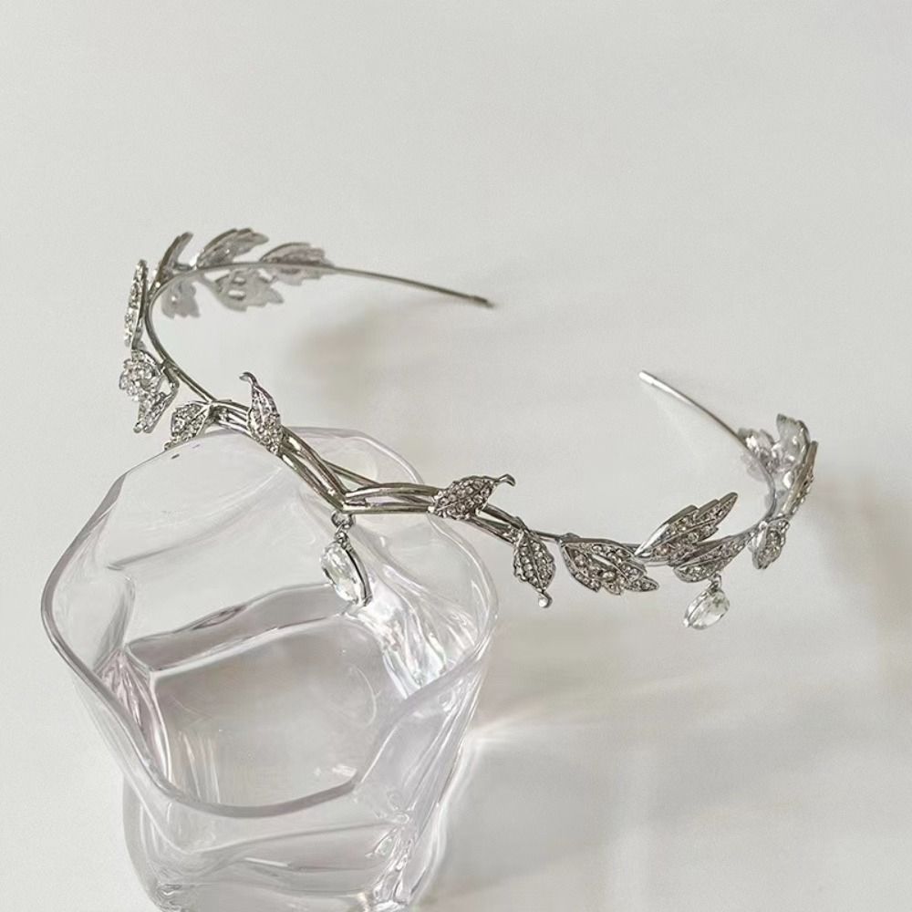 Leaves Shape Forehead Chain Rhinestone Bride Tiara  Wedding  Forehead Ornaments