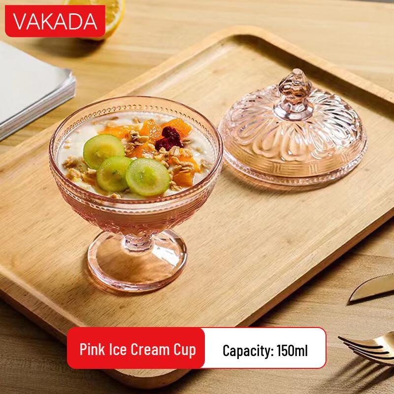 

VAKADA Glass Dessert Bowl with Lid