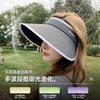 UPF + large brim empty top hat children's new UV protection face covering vinyl sun protection sun hat summer