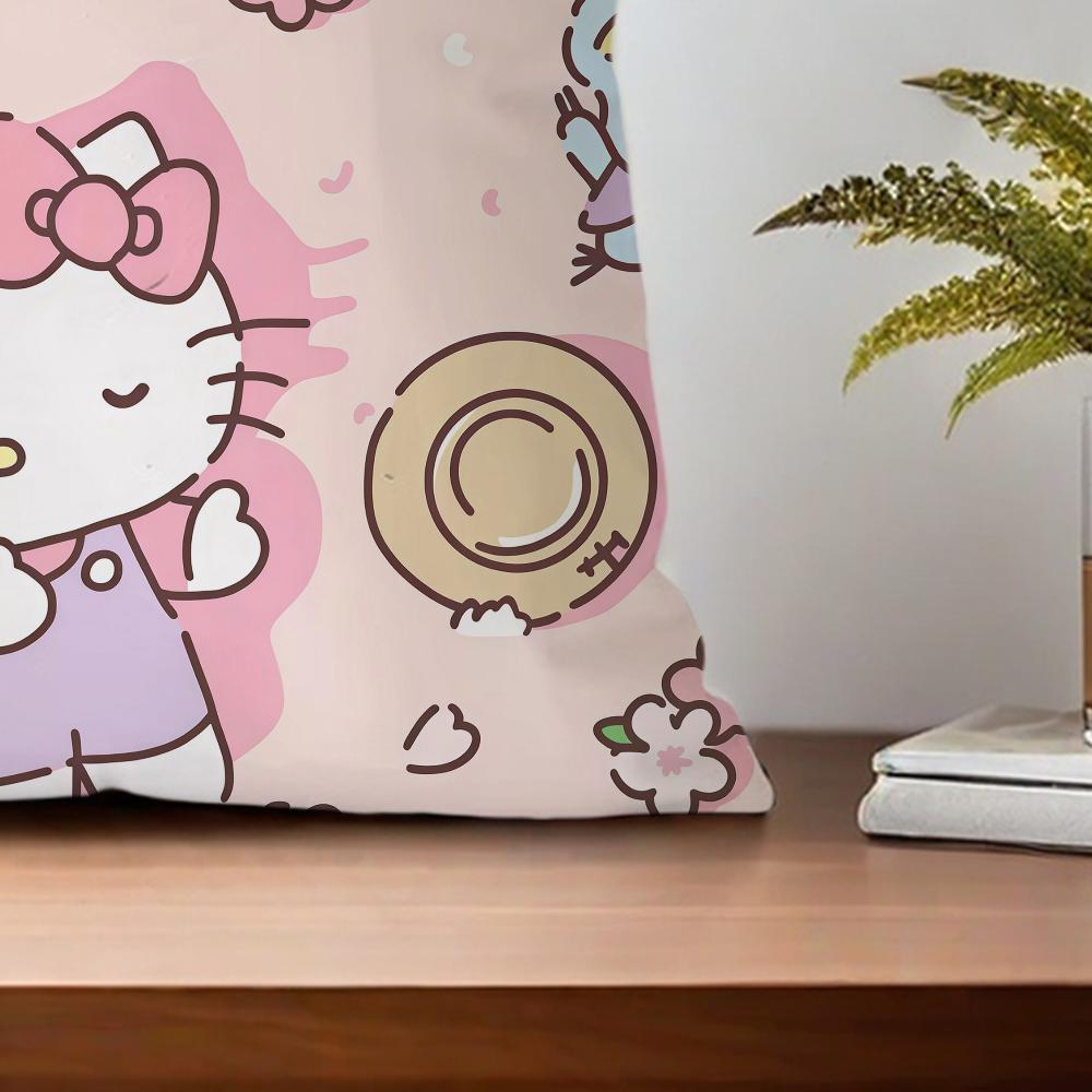 Kawaii H-Hello K-Kitty-Y Pink Cushion Cover For Pillow Printing Sofa Decoration Homecar Room Coffee Shop Office Nordicsimplicity