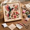 3D Bead Art Kit Hummingbird Embroidery Kit DIY Pearl Painting with Handmade Bird Crystal Beads Floral Designs Craft for Adults Beginners