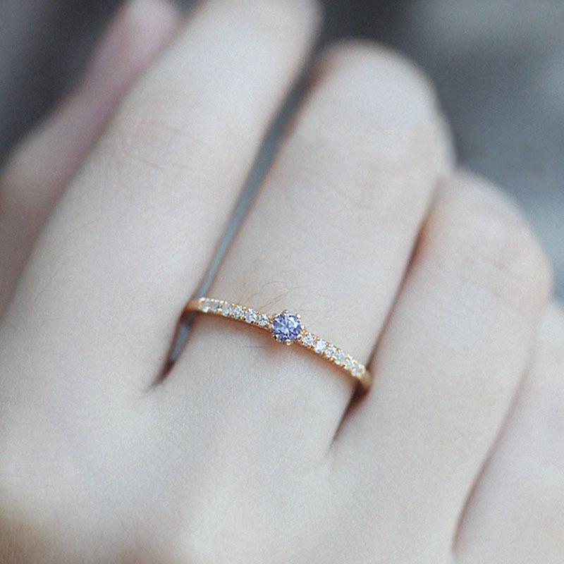 Rising Sun Dreamy Tanzanite Blue-Purple Zirconia Women s Luxury Open Ring Adjustable Open Ring