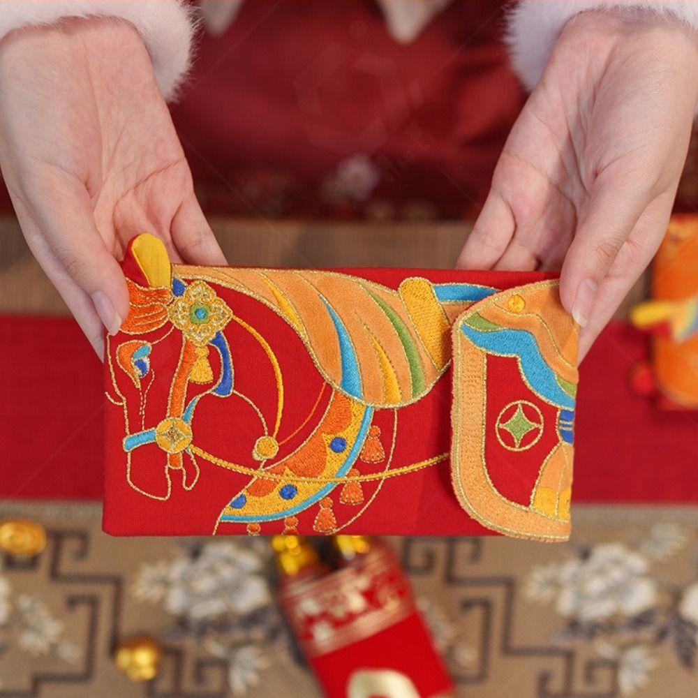 Traditional Thickened Money Envelopes Cartoon Horse Hongbao Red Envelopes  New Year Celebration