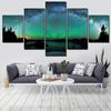 Nature Canvas Poster 5 Pieces Nordic Aurora Landscape Paintings Modular Wall Art Posters and Prints Home Decoration No Frame