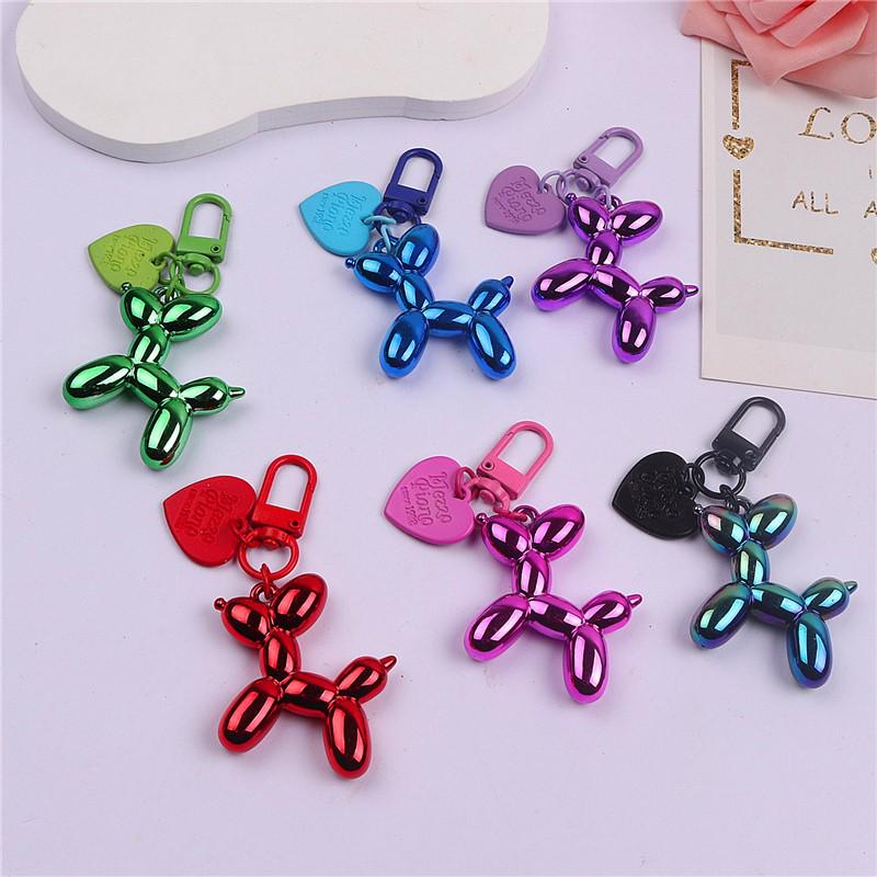 Balloon Dog Keychain Alloy Heart DIY Phone Case & AirPods Protective Earphone Case Pendant.