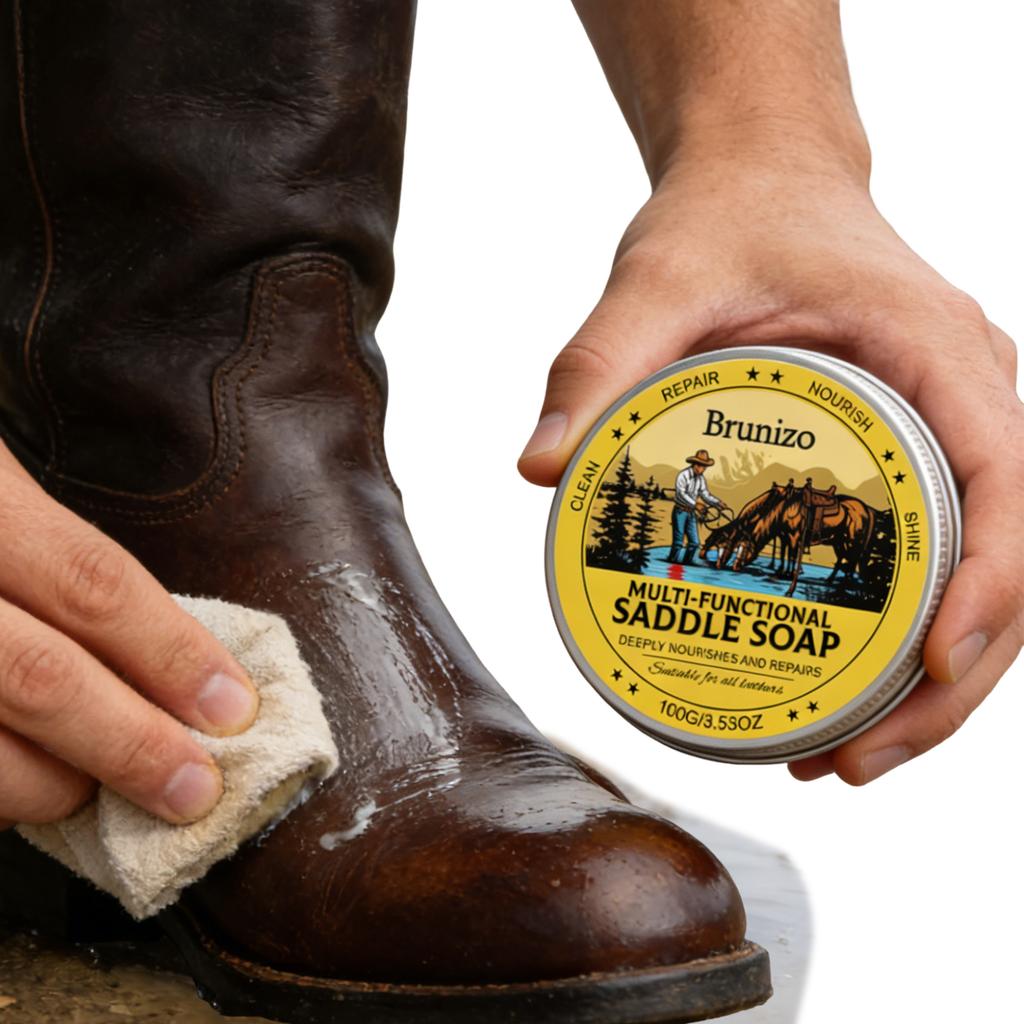 Car Leather Maintenance Cream To Soften & Protect Leathercraft Saddle Soap Kit for Boots Bags Saddles Car Interiors Shoes 3.53oz