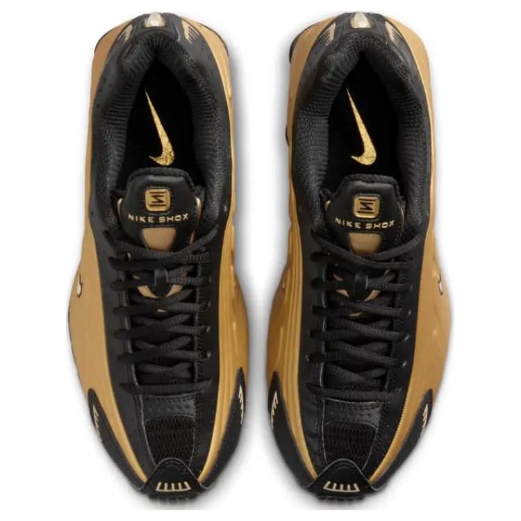 New Nike Shox R4 Black Metallic Gold Women's AR3565-005