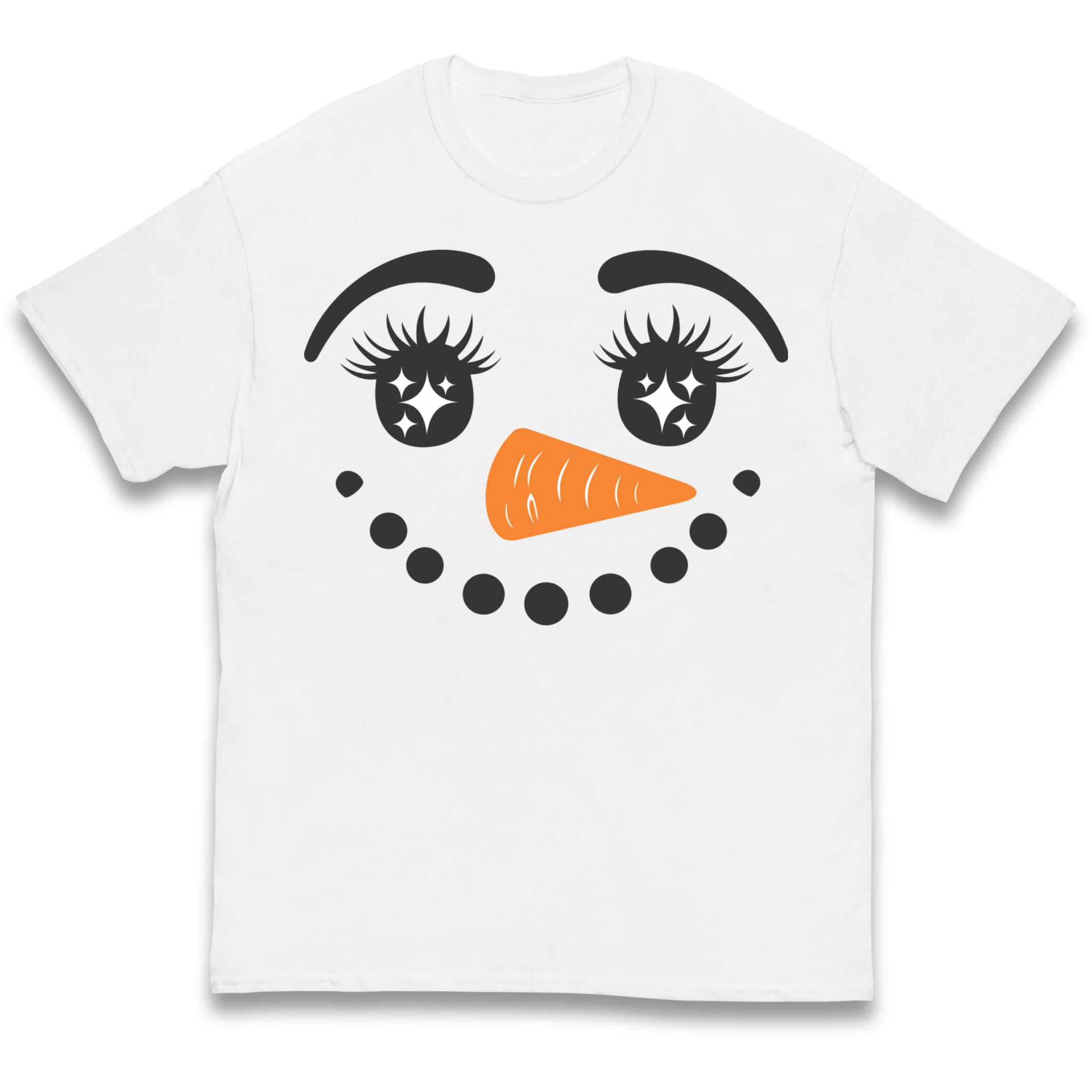 Snowman Face Christmas Kids T-Shirt 130
