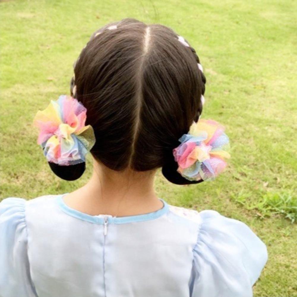 2PCS Spring Clip Ballet Hair Net Fashion Headdress Korean Bun Snood Girls Elastic Hair Net  Kids