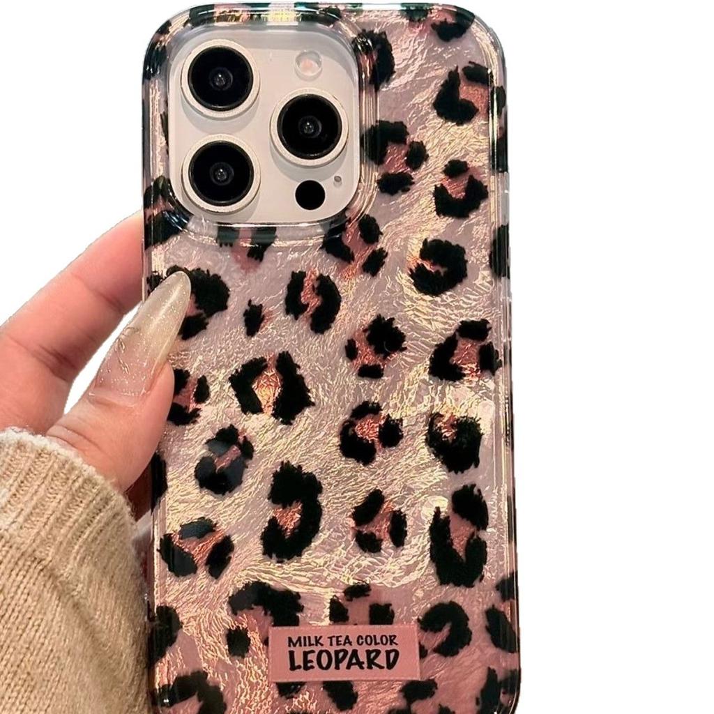 Neue Handyhülle mit Leopardenmuster, IMD Vortex Schutzhülle, Federgarn-Handyhülle, feine Löcher, personalisiertes Design, Damen-Handyhülle