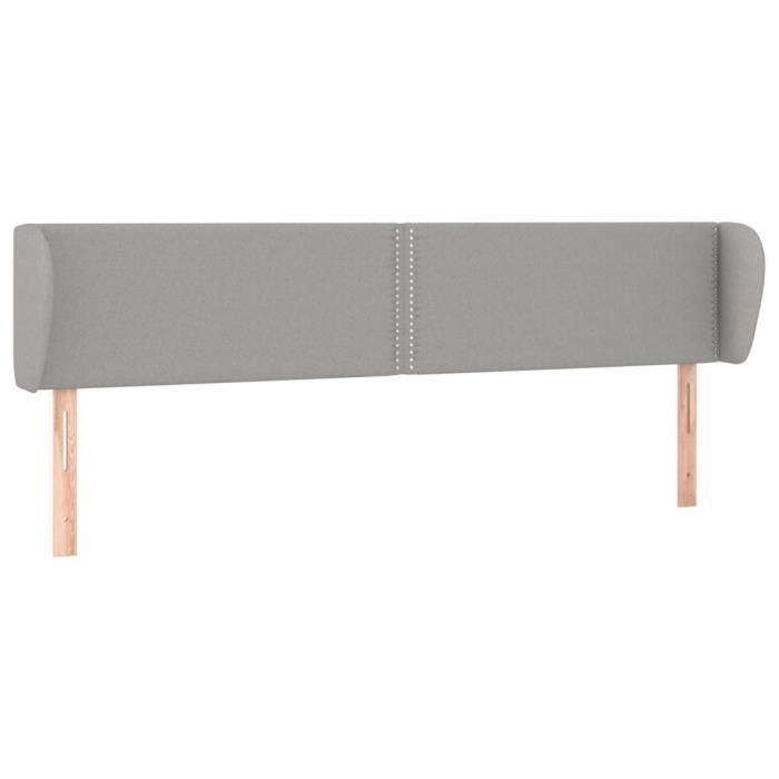 VidaXL Headboard with Ears Light Grey 203x23x78-88 Cm Fabric3117026