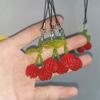 Short Summer Cherry Pendant Beaded Cherry Phone Lanyard Y2K Mobile Phone Charms  Backpack Ornament