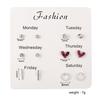 6 Paar Ohrstecker für Damen, Schneeflocke, Herz, Stern, Blatt, künstlicher Edelstein, Schmuck, Geschenk