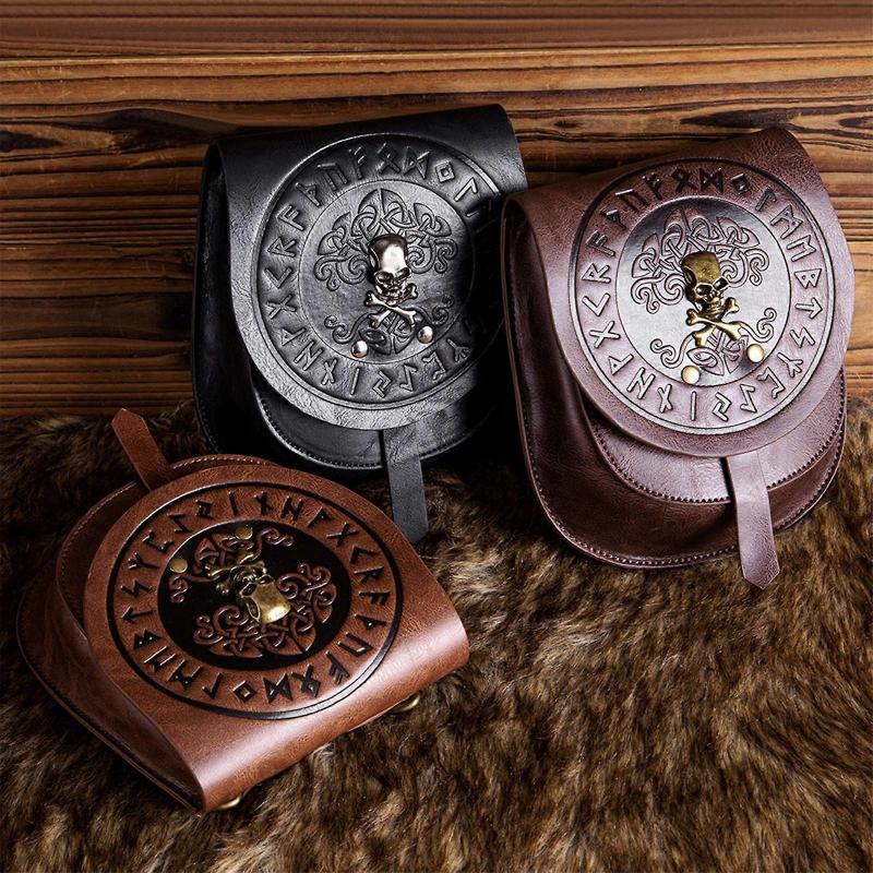 Elegant PU Leather Crossbody Bag For Women Retro Waist Bags With Unique Medieval European Shoulder Bags  Coffee